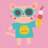 Kool Cat - Happy Birthday Card